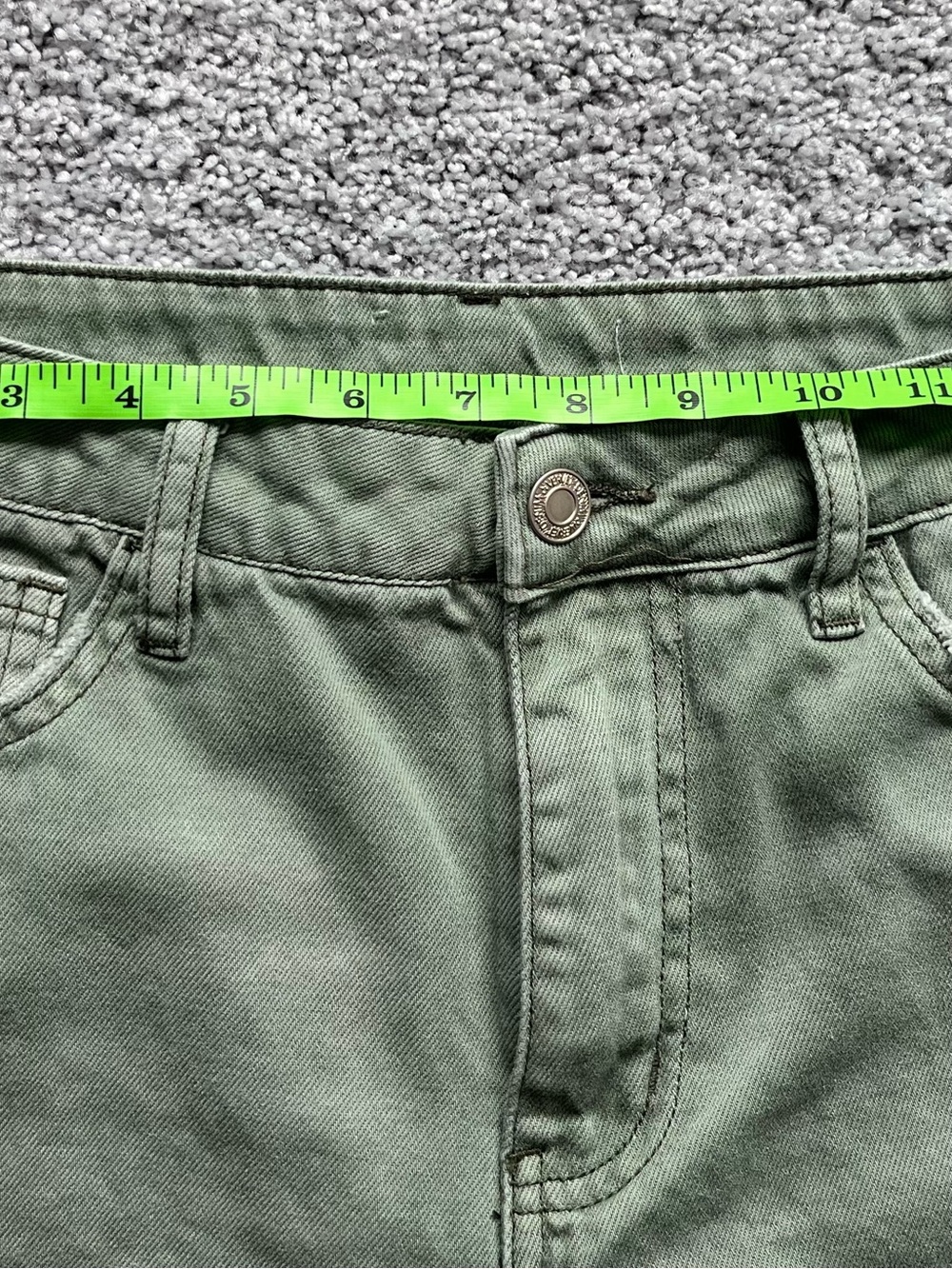 Vervet Olive Green Distressed Wide-Leg Jeans - Picture 2 of 5